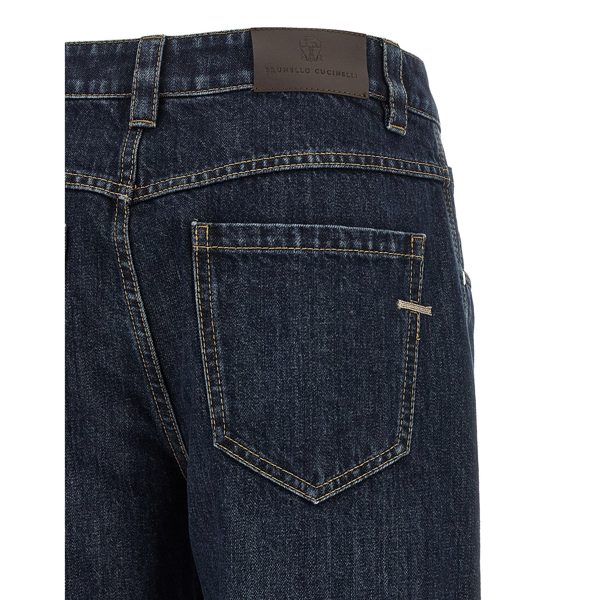 Brunello Cucinelli Blue Cotton Straight-Leg Jeans