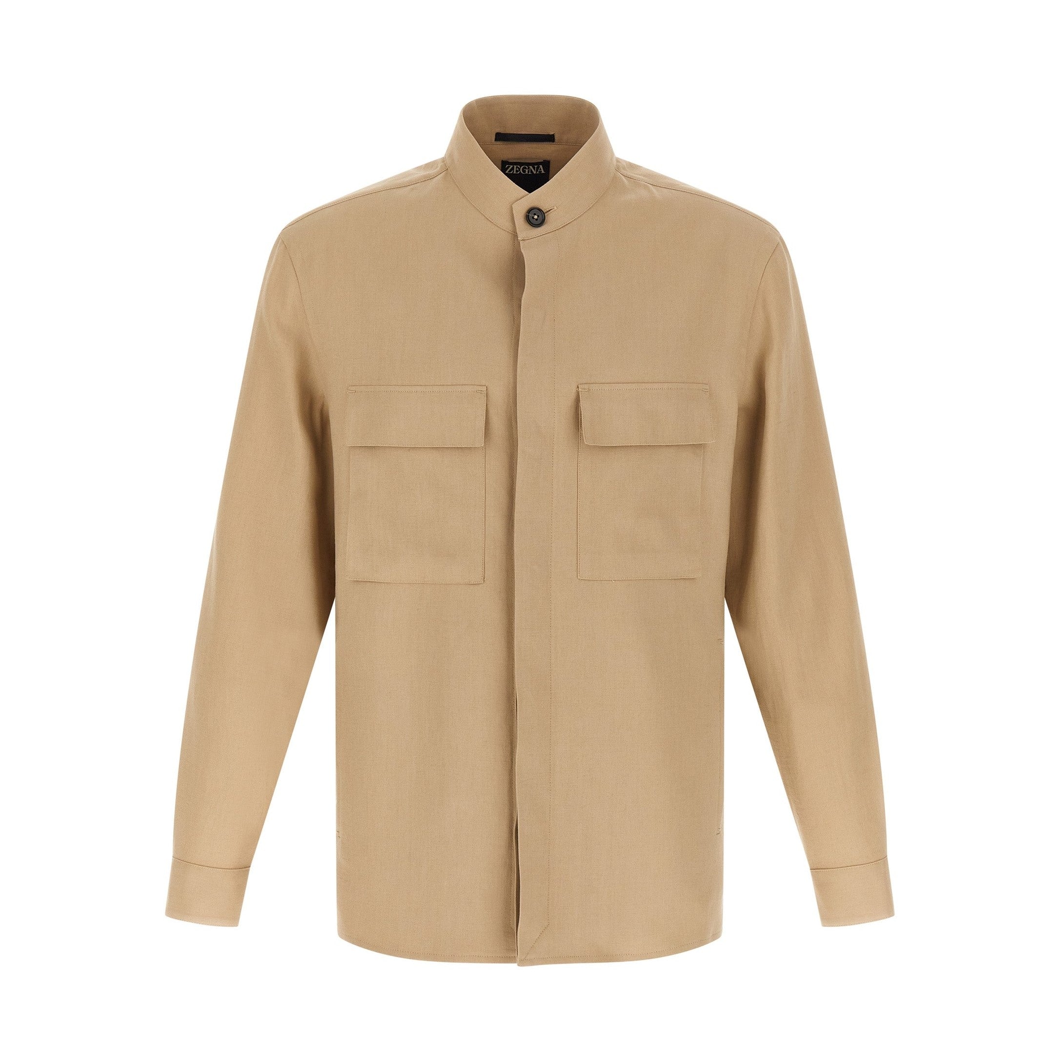 ZEGNA Beige Linen Blouse