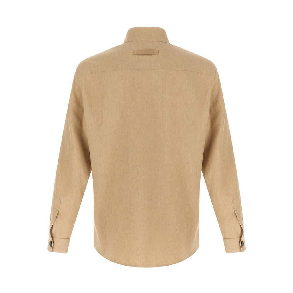 ZEGNA Beige Linen Blouse