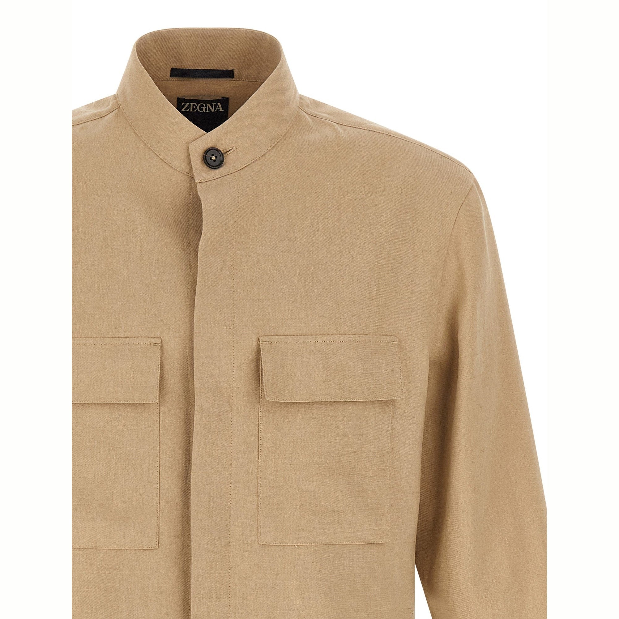 ZEGNA Beige Linen Blouse