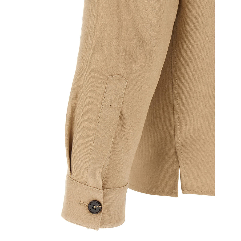 ZEGNA Beige Linen Blouse