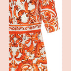 Dolce & Gabbana Orange Silk Midi Dress