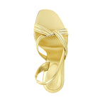Versace Gold Lamb Leather Stiletto Heel Sandals