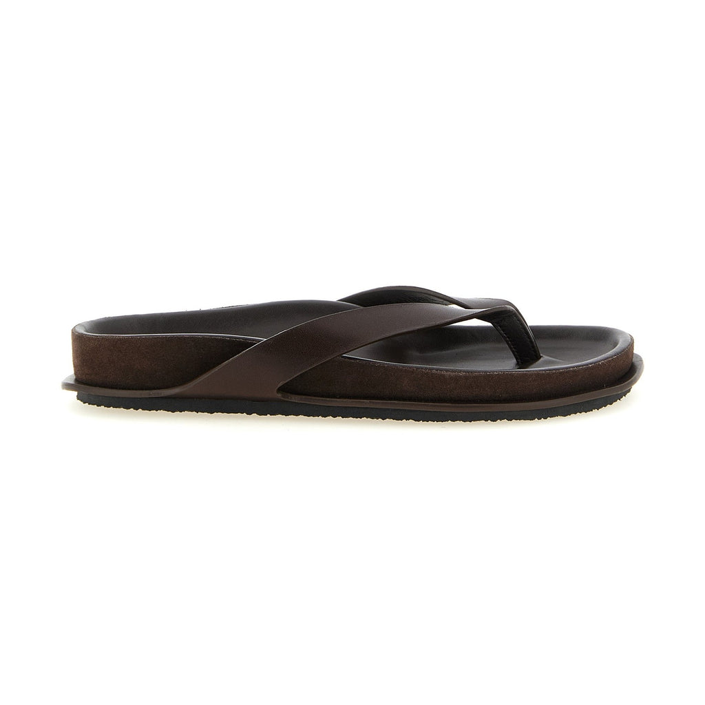 Jacquemus Brown Cowhide Slides