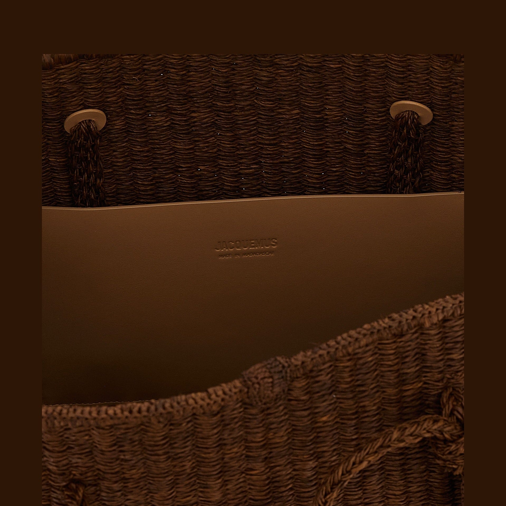 Jacquemus Brown Raffia Tote Bag