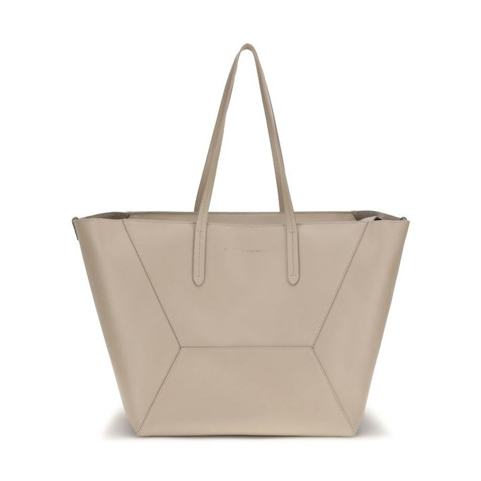 Brunello Cucinelli Beige Calf Leather Bos Taurus Shoulder Bag