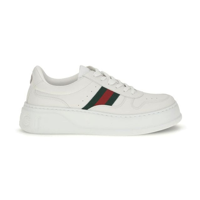 Gucci White Calf Leather Bos Taurus Chunky Sneakers