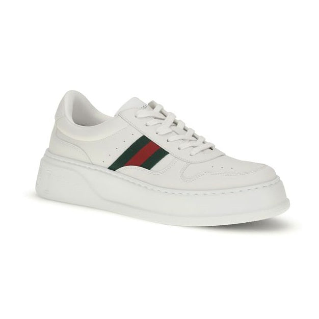Gucci White Calf Leather Bos Taurus Chunky Sneakers
