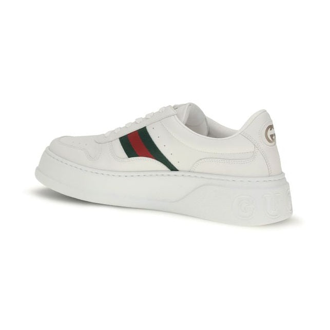Gucci White Calf Leather Bos Taurus Chunky Sneakers