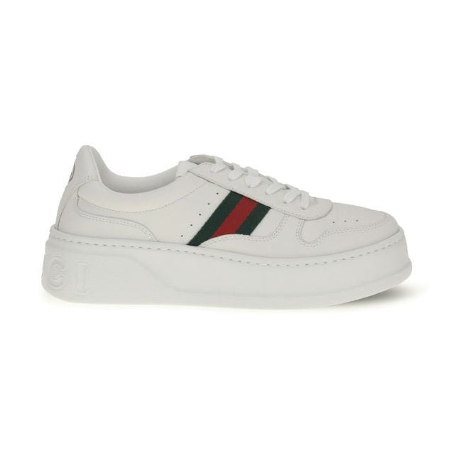 Gucci White Calf Leather Bos Taurus Chunky Sneakers