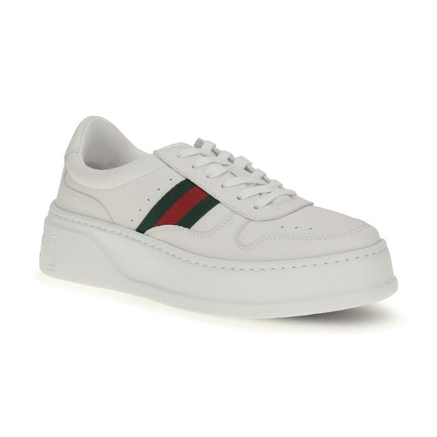 Gucci White Calf Leather Bos Taurus Chunky Sneakers