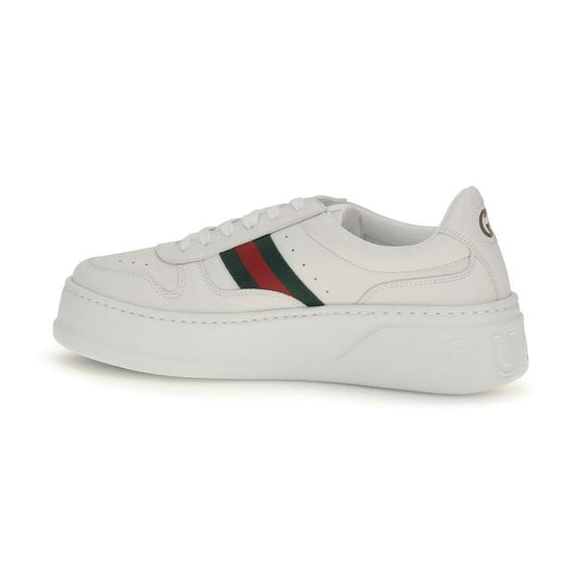Gucci White Calf Leather Bos Taurus Chunky Sneakers
