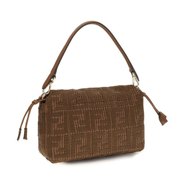 Fendi Brown Raffia Shoulder Bag