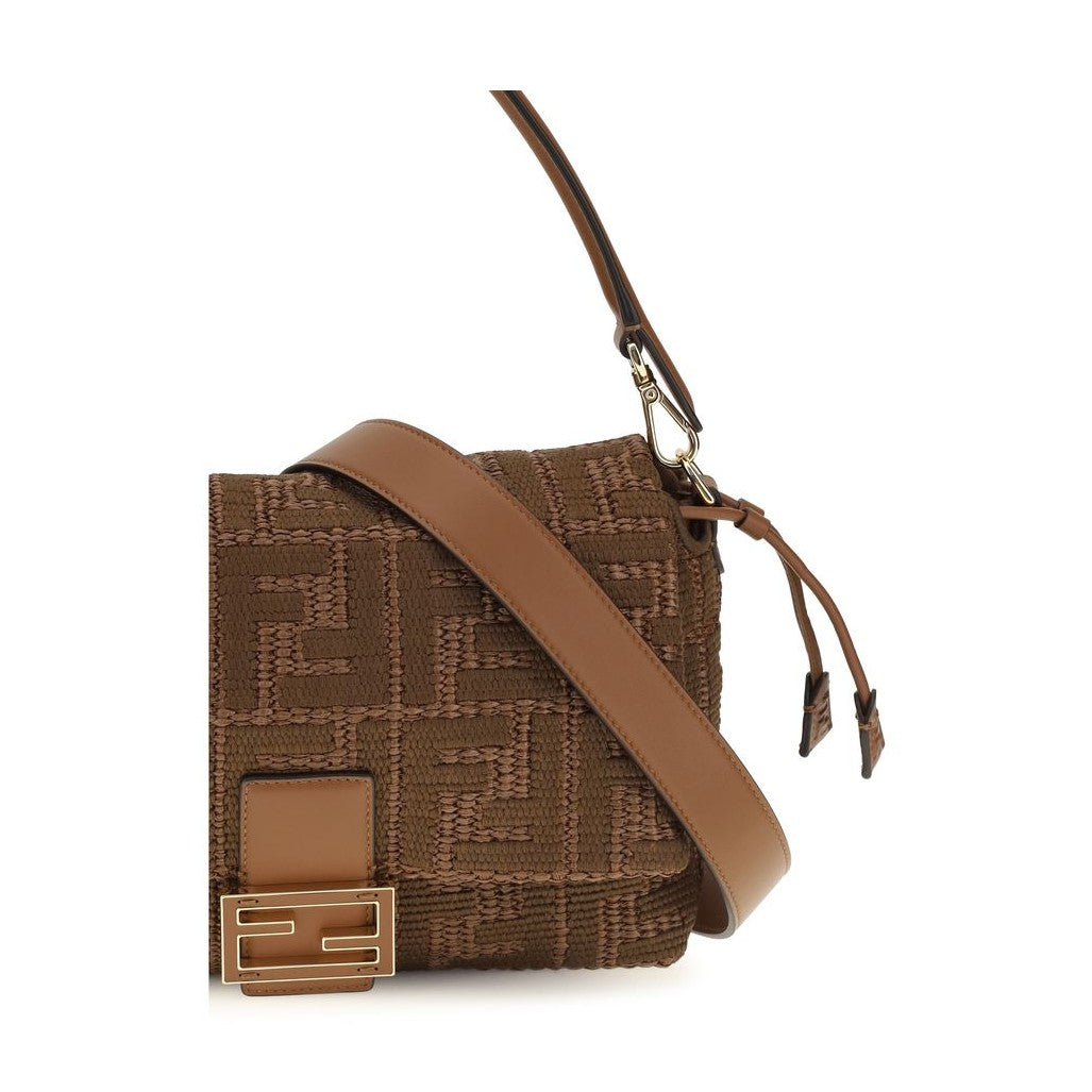 Fendi Brown Raffia Shoulder Bag