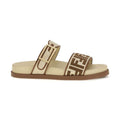 Fendi Brown Raffia Flat Sandals