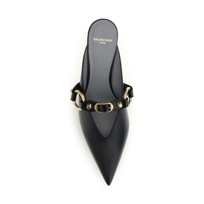 Balenciaga Black Calf Leather Bos Taurus Mules