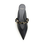 Balenciaga Black Calf Leather Bos Taurus Mules