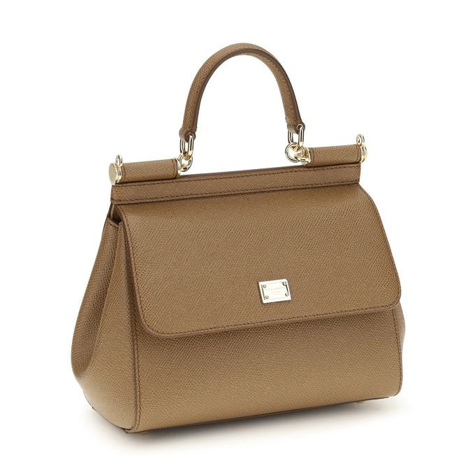 Dolce & Gabbana Beige Calf Leather Bos Taurus Shoulder Bag