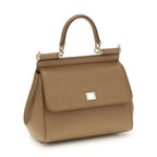 Dolce & Gabbana Beige Calf Leather Bos Taurus Shoulder Bag