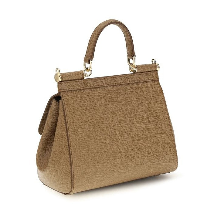 Dolce & Gabbana Beige Calf Leather Bos Taurus Shoulder Bag