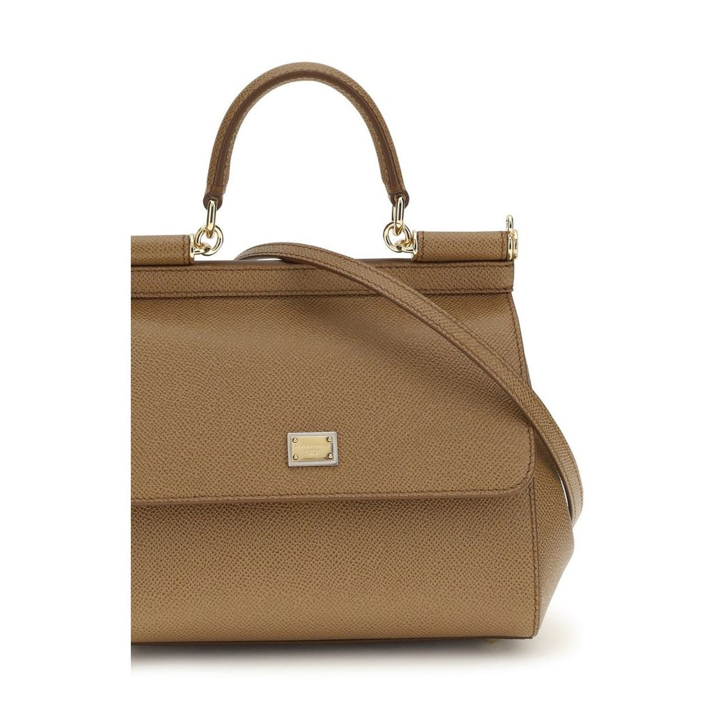 Dolce & Gabbana Beige Calf Leather Bos Taurus Shoulder Bag
