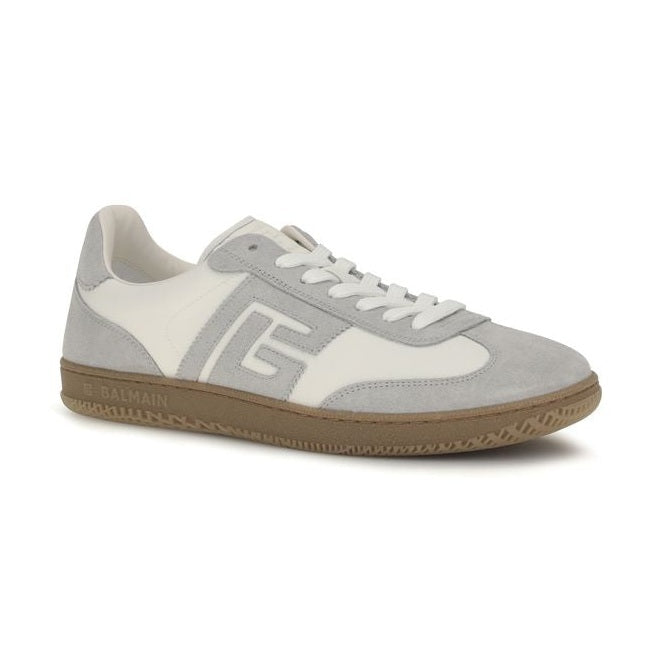 Balmain White Calf Leather Bos Taurus Athletic Sneakers
