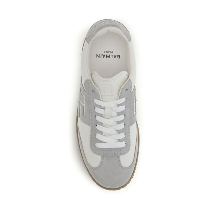 Balmain White Calf Leather Bos Taurus Athletic Sneakers