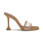 Amina Muaddi Beige Calf Leather Bos Taurus Platform Sandals