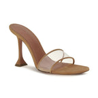 Amina Muaddi Beige Calf Leather Bos Taurus Platform Sandals
