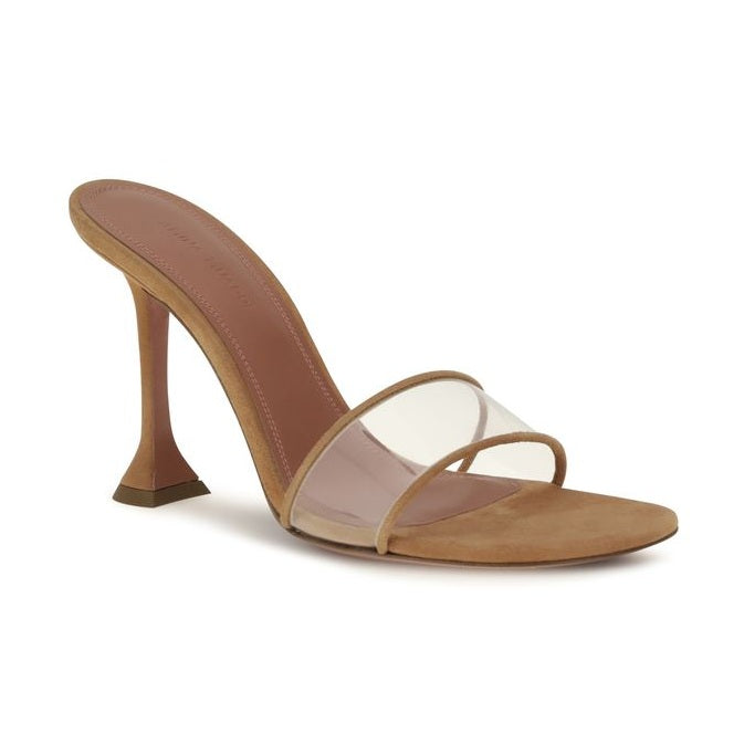 Amina Muaddi Beige Calf Leather Bos Taurus Platform Sandals