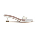 Amina Muaddi White Calf Leather Bos Taurus Sandals