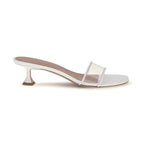 Amina Muaddi White Calf Leather Bos Taurus Sandals