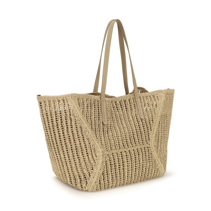 Brunello Cucinelli Beige Raffia Handbag