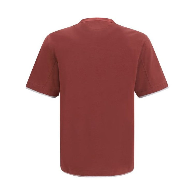 Brunello Cucinelli Bordeaux Cotton T-Shirt