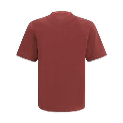 Brunello Cucinelli Bordeaux Cotton T-Shirt