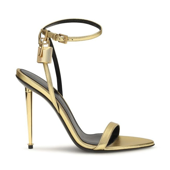 Tom Ford Gold Lamb Ovis Aries Aries Stiletto Heel Sandals
