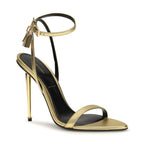 Tom Ford Gold Lamb Ovis Aries Aries Stiletto Heel Sandals