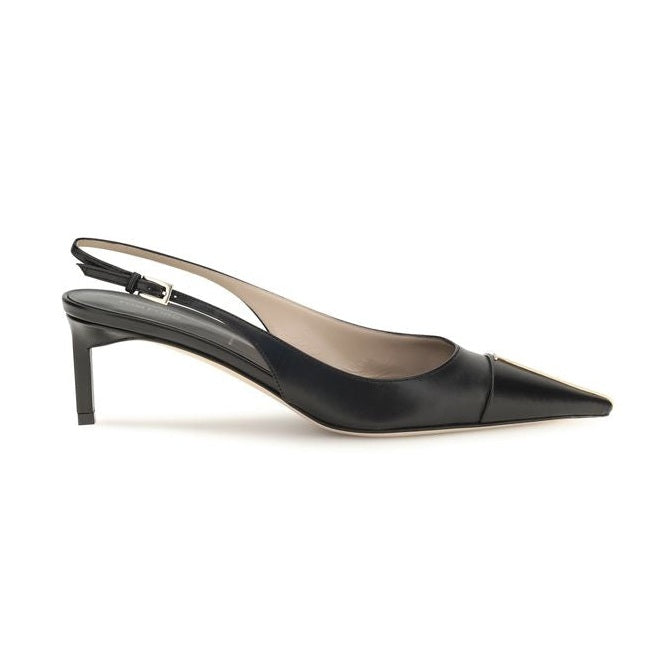 Tom Ford Black Calf Leather Bos Taurus Mid Heel Pumps