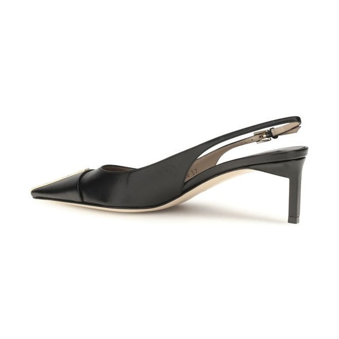 Tom Ford Black Calf Leather Bos Taurus Mid Heel Pumps