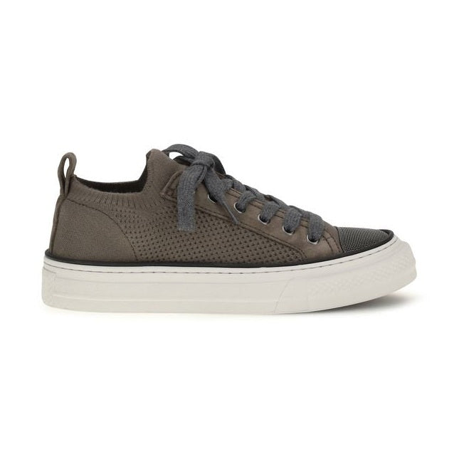 Brunello Cucinelli Brown Cotton Low Top Sneakers
