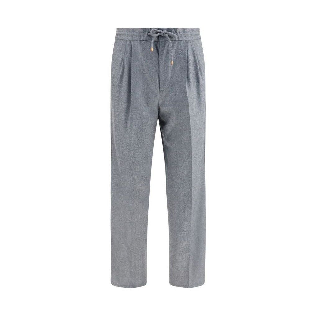 Brunello Cucinelli Gray Wool Oves Aries Casual Pants