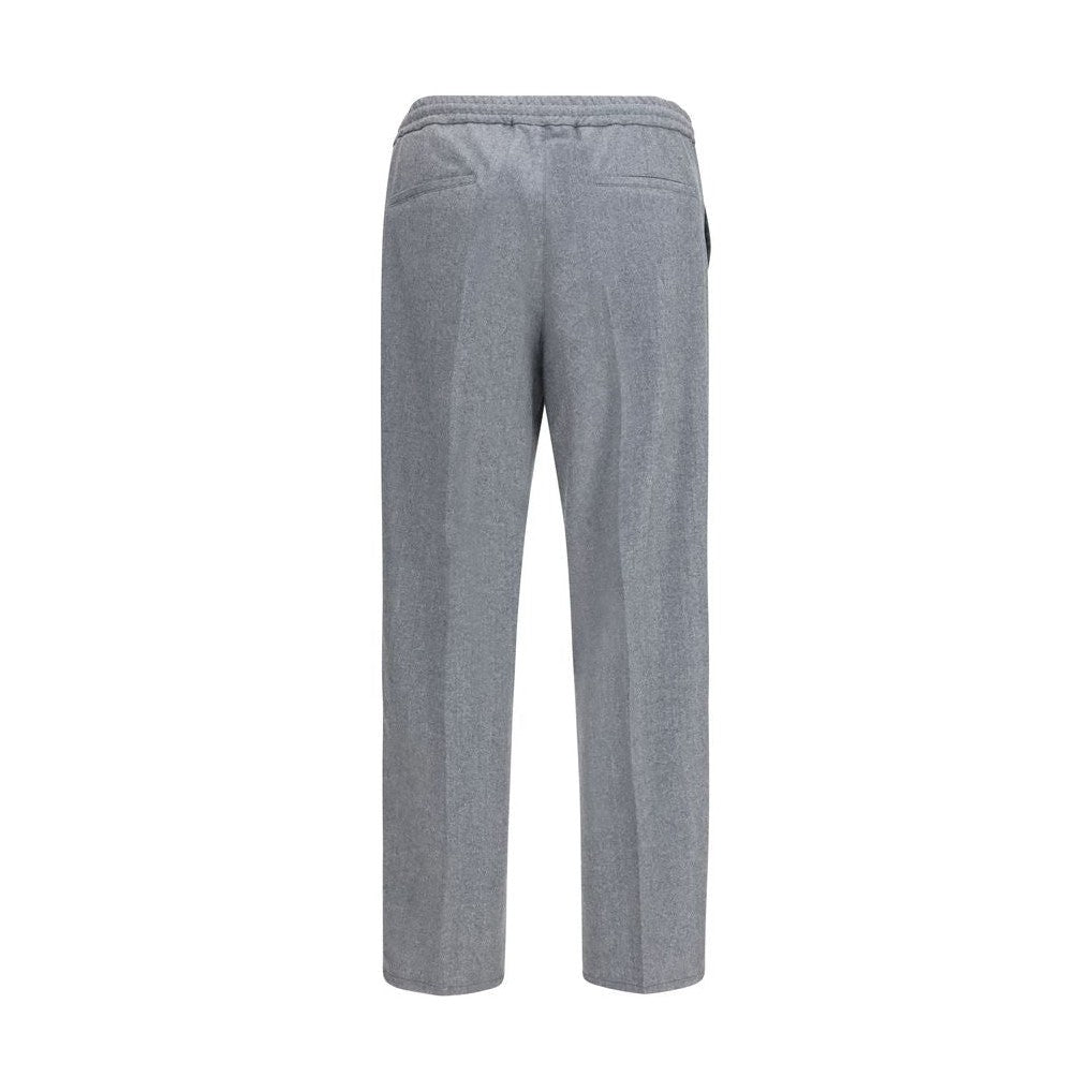 Brunello Cucinelli Gray Wool Oves Aries Casual Pants