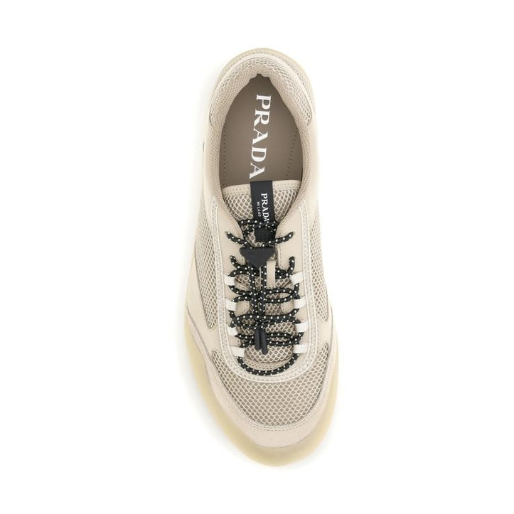 Prada Beige Polyester Athletic Sneakers