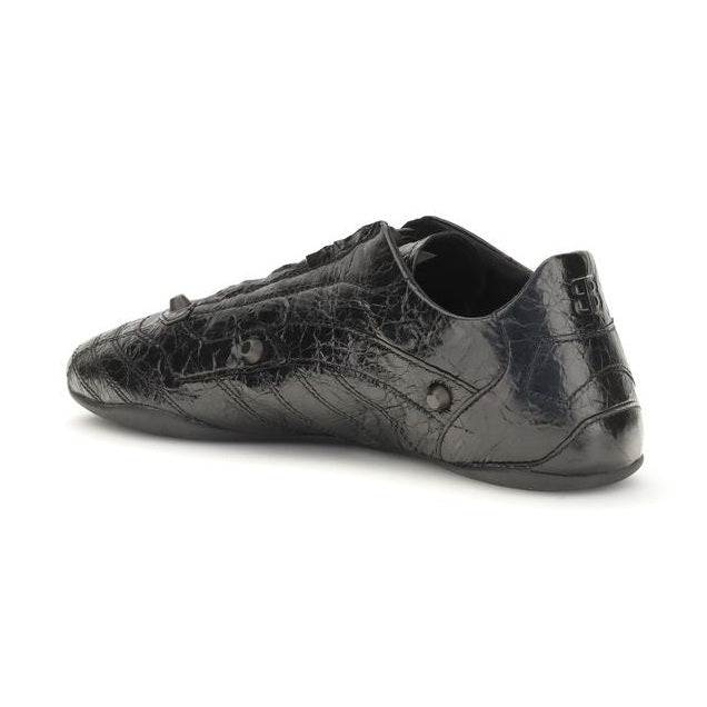Balenciaga Black Calf Leather Bos Taurus Athletic Sneakers