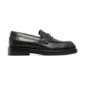 Versace Black Leather Slip-On Loafers