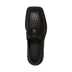 Versace Black Leather Slip-On Loafers