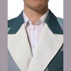Dolce & Gabbana Multicolor Patchwork Linen Double Breasted Jacket
