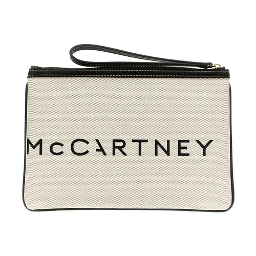 Beige Cotton Clutch Bag