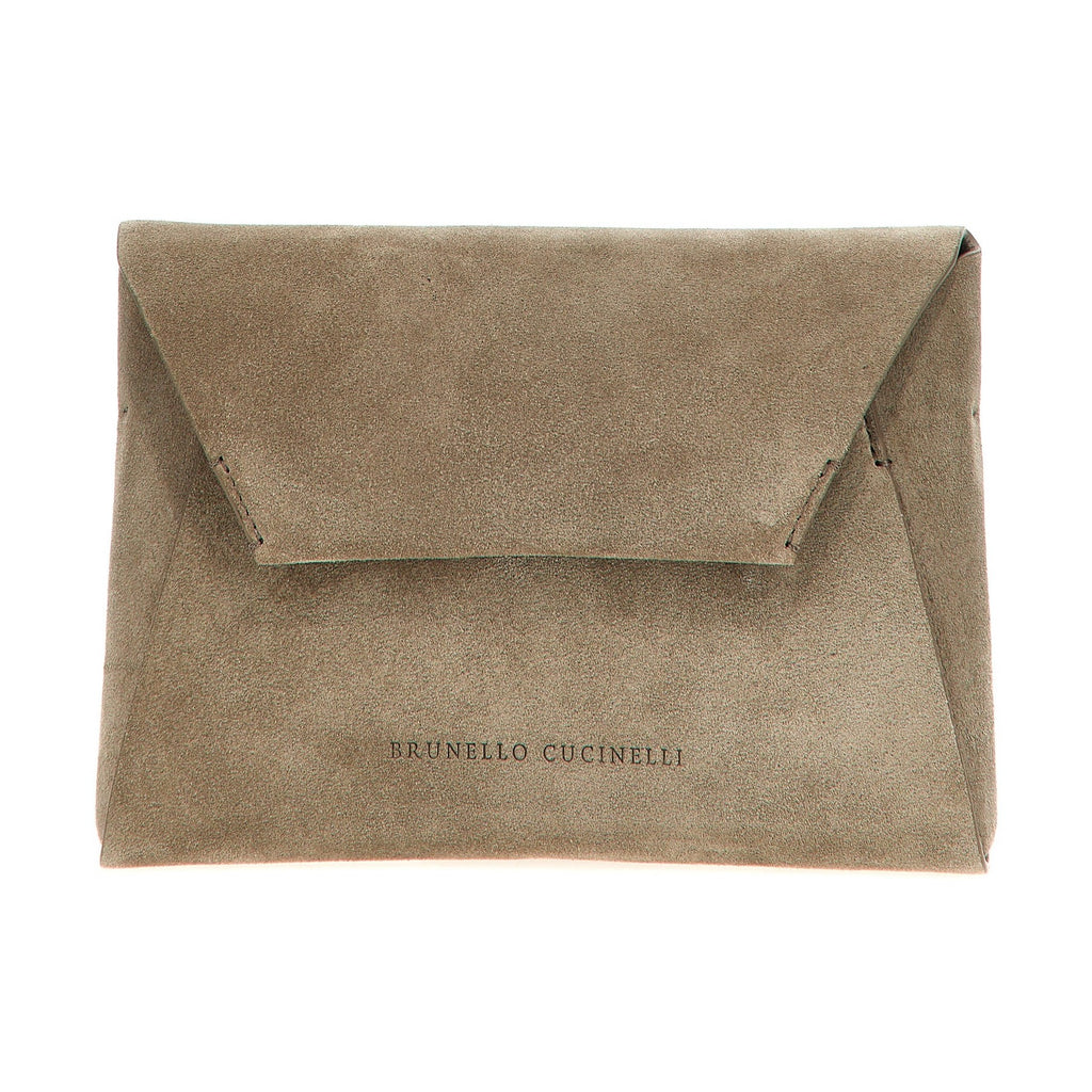 Brunello Cucinelli Gray Calfskin Clutch Bag