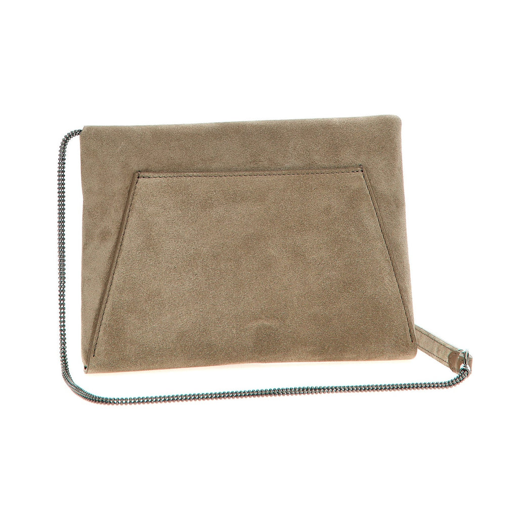 Brunello Cucinelli Gray Calfskin Clutch Bag
